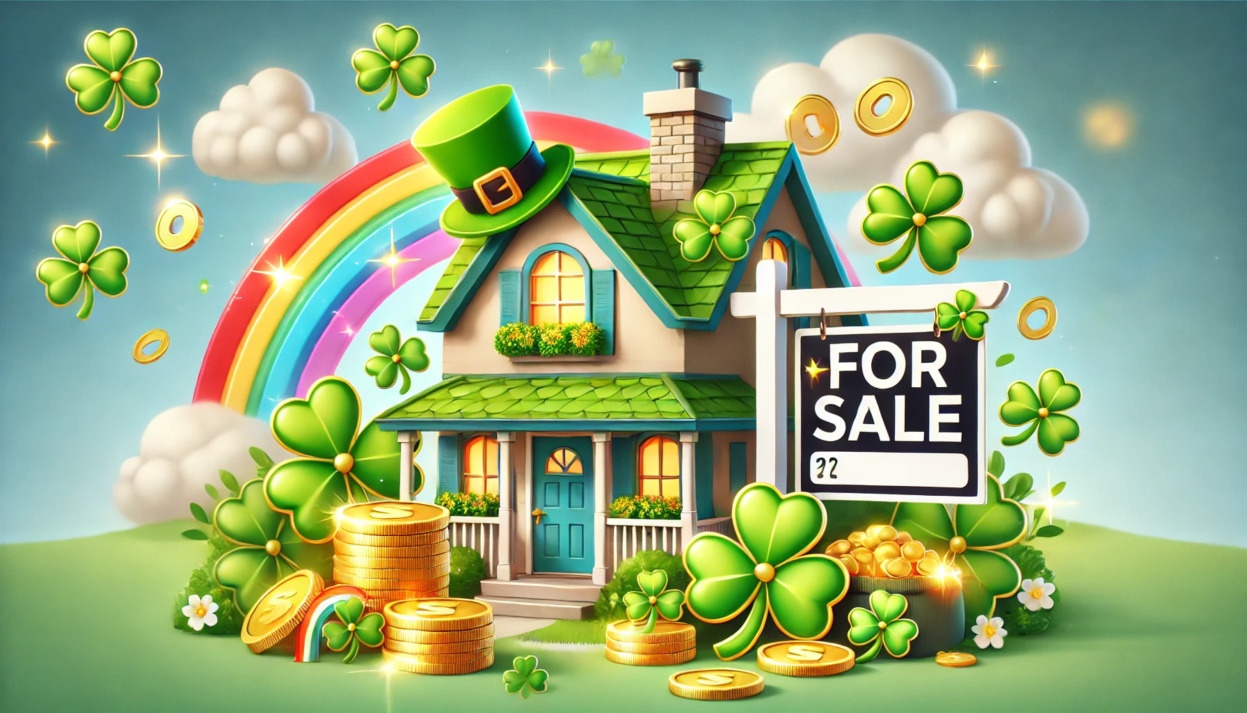 A Festive Saint Patrick's Day Scene With A Real Estate Theme.